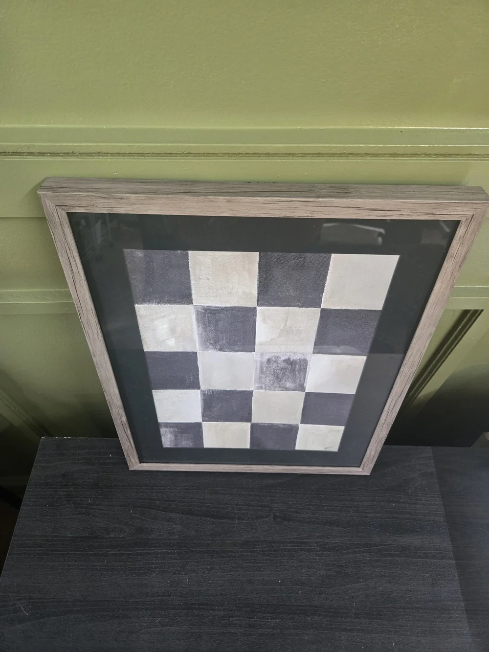 Target Neutral Checkerboard Framed Wall Art - Black & Cream